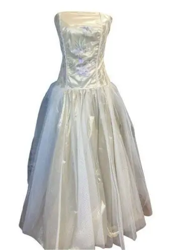 New Y2K Vintage Loralie Strapless Formal Fairytale Gown Dress size 10 Gold