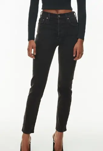 Aritzia Denim Forum Black The Yoko High Rise Slim Jeans Size 25