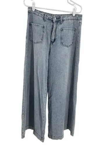 Dazy Flare Wide Leg light wash Jeans XL Vintage Y2K Aesthetic skater grunge 32 Blue