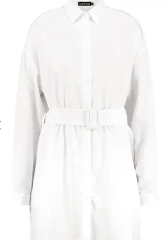 Boohoo TALL BELTED BUTTON DOWN WOVEN SHIRT DRESS