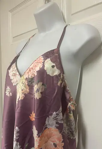 Flora Nikrooz Collection Lilac Arisa Printed Charmeuse Slip Gown