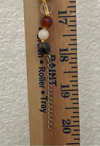 Handmade Multicolored Chakra Mala Beads Knotted Agate Stone Beads 18” Necklace Green