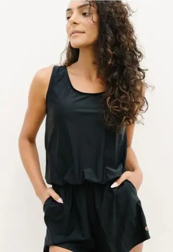 Honey Mark Sage Swim Romper Womens 5XL Black Sleeveless Stretch Fit Pockets NEW Size 5X