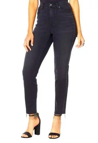 DG2 by Diane Gilman Fringe Hem Jeans Black Size 18W