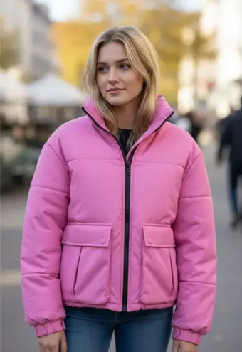 Avec Les Filles NWOT Pink Puffer Jacket Small