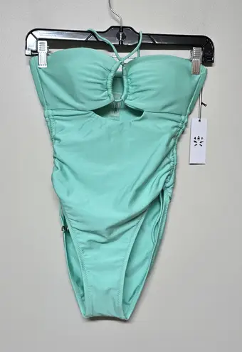 Gigi C Womens Mint Green High Waisted Cutout One Piece Swimsuit Sz XS