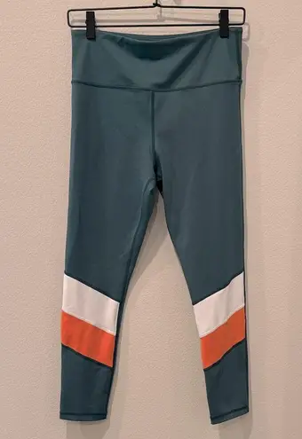 Zyia Active Teal Angle Colorblock Light n Tight 23” leggings Size 8