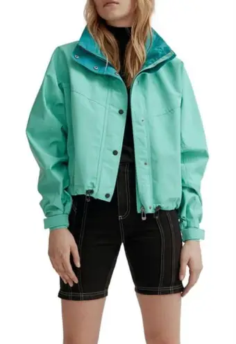 Nordstrom NOIZE Skye Stand Collar Drawcord Rain Jacket