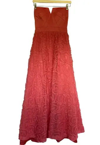 Hailey Logan by Adrianna Papell coral floral ballgown dress prom junior's size 9