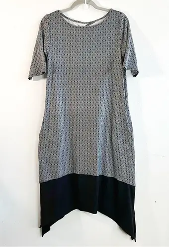 Cuddl Duds Dress Black & White Flexwear Rainbow Hem Lounge Wear Sz S GUC