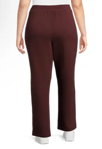 Avia Pull On Athlesure Pants Size 3X 24W-26W Womens Side Pockets Burgundy New