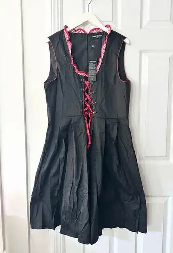 Scarlet Darkness NWT Black Red Cotton Corset Lace Up Gingham Trim Dress 2XL Size 2X