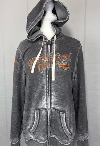 Harley Davidson Motorcycles Heather Gray Zip Up Hoodie Schaeffer’s Orwigsburg L Size L