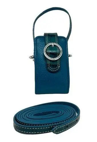 Brighton  Cell Phone Holder Blue Croc‎ Pebble Leather with 2 straps