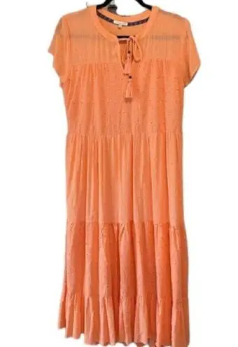 Kate & Sam dress NEW coral orange dress Swiss dot & eyelet lined small