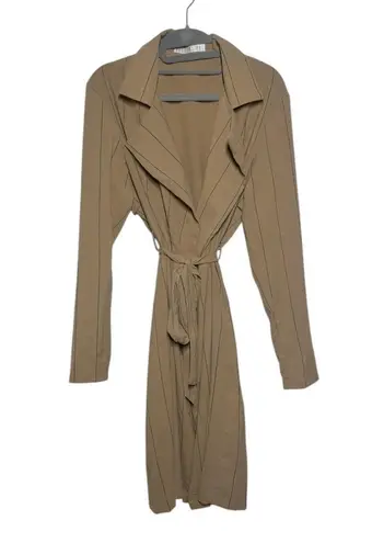 potter's pot Women M Wrap Jacket Lightweight Trench Tie Career Minimal Modest