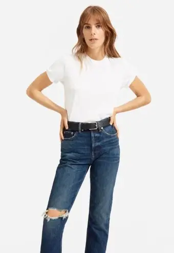 Everlane NWT  The ’90s Cheeky Button Fly Distressed Ankle Straight Jean Size 26