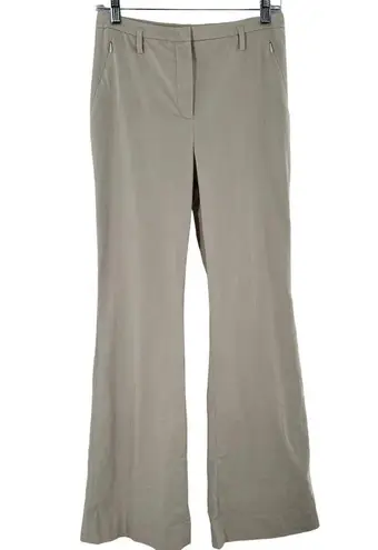 Akris Cream Stretch Cotton Twill Flat Front Boot Cut Pants Size 4 Chinos