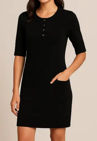 Club Monaco 100% Merino Wool Sweater Dress Black Small