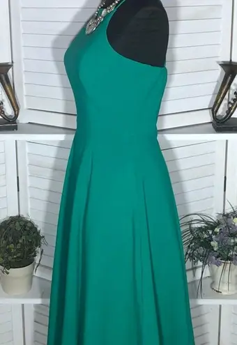 Black Halo NWOT Perth Dress Halter Full Swing Midi Fit-and-Flare Emerald Green 4