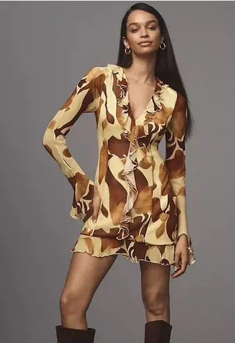 THE WOLF GANG Rhapsody Mini Dress NEW Yellow