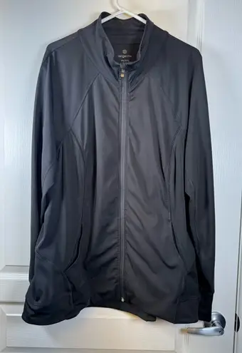 Tangerine  Full Zip Up Track Gym Active Black Jacket Size XXL EUC #2005 - Image 1