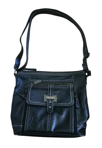 b.o.c. Born Concept Black Faux Leather Shoulder Bag Crossbody Purse