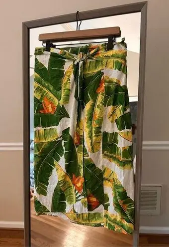 Cynthia Rowley  Midi Wrap Floral Skirt Size Medium Green