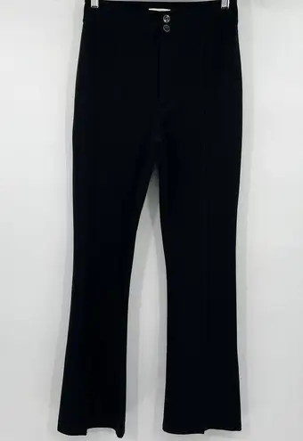 Maeve Anthropologie Slit Split Front Flared Leg Ponte Pants Black Women’s Size 4
