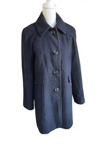 London Fog  women’s Medium Black knee length wool Blend Coat