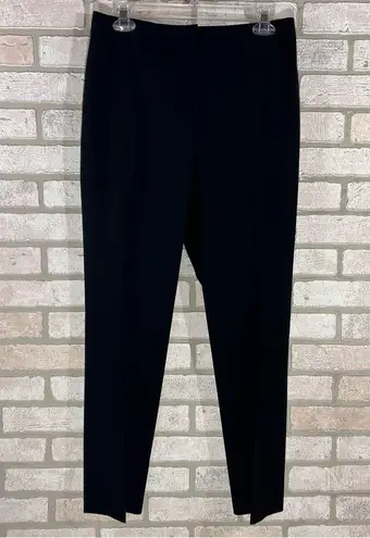 Lafayette 148  New York Menswear Black Stretch Wool Straight Leg Pants Size 6