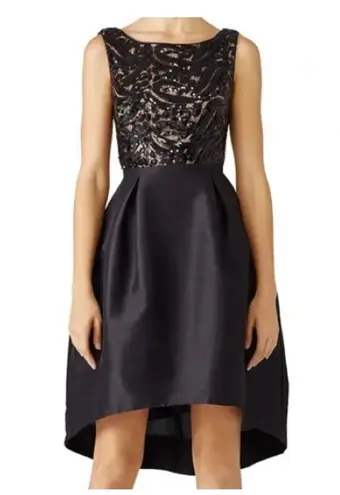 Monique Lhuillier Black High-Low Dress