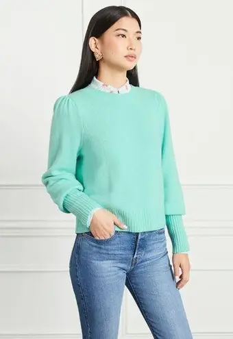 Hill House The Cropped Silvie Merino Wool Sweater in Ocean Wave Size S