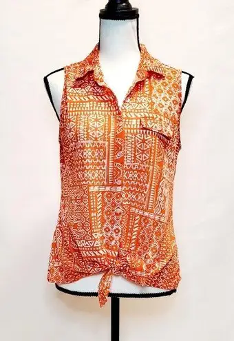 Versona Button Up Front Tie Top