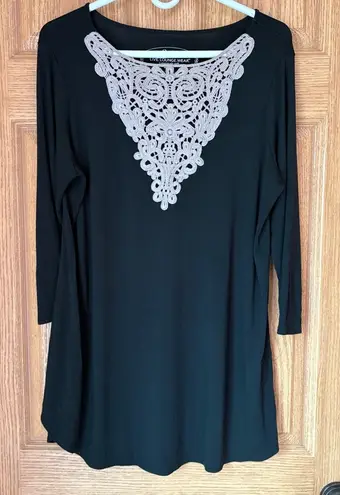 Soft Rayon/spandex Crochet Lace Tunic Black Live. Lounge. Wear. Soma wns M