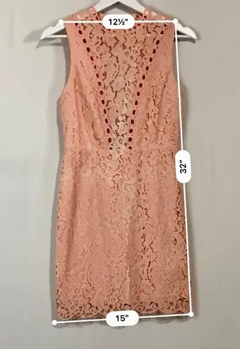 Main Strip Women’s Sleeveless Open Back Lace Mini Dress Pink NWOT