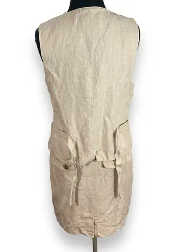 Margaret Godfrey Linen Suede Trim Vest Skirt Set Size 8