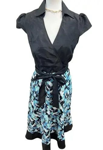 Karin Stevens 50s Style Dress Faux Wrap Size 6 Vintage Mood Retro