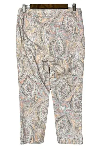 Orvis Pastel Paisley Print Chino Cropped Pants 10