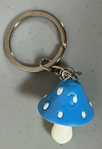 Blue Mushroom Charm Trippy Boho Key