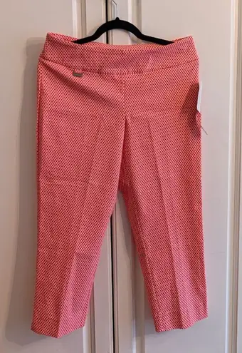 Peck & Peck Women's Petite Capris 10P Red White Tummy Control