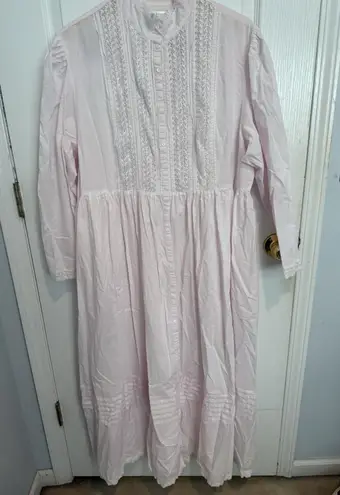 EILEEN WEST QUEEN ANNE'S LACE COUTURE Pink Gown Robe Victorian Dream Cotton 3x Pink Size undefined