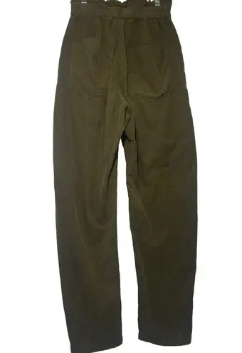 ZARA  Olive Green Corduroy Bag Waist Pants women sz 00