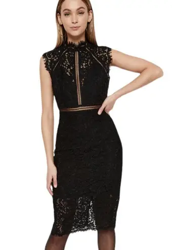 Bardot Lace Panel Midi Dress In Black Size XS NWT