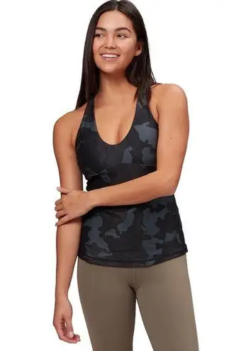 prAna NWT Layna Cross Back Built-in Bra Tank Top | Black Camo | Small