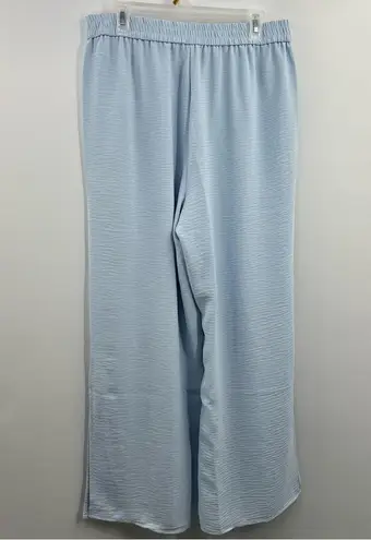 MICHAEL Michael Kors Split Hem Pull on Wide Leg Pants pastel Blue Size L NWT Size L