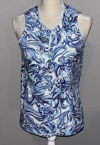 Lilly Pulitzer  blue and white sleeveless top size medium