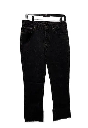 Ralph Lauren Lauren  Jeans Womens Size‎ 8P Black Denim Pants Raw Hem Crop 421506