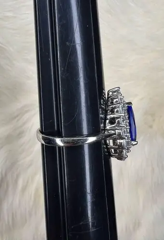 "Stunning Stauer .925 Sterling Silver CZ Sapphire Ring