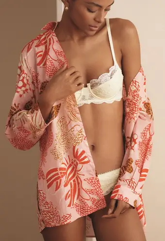 Farm Rio Lobster Print Oversized Button-Front Shirt/Tunic, Size S